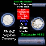 Buffalo Nickel Shotgun Roll in old Bell Telephone Bank Wrapper 1913 & d Mint Ends