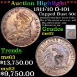 ***Auction Highlight*** 1811/10 Capped Bust Half Dollar O-101 50c Graded ms62 By SEGS (fc)