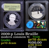 Proof 2009-p Louis Braille Modern Commem Dollar $1 Graded GEM++ Proof Deep Cameo By USCG