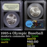 1995-s Olympic Baseball Modern Commem Half Dollar 50c Graded ms70, Perfection By USCG