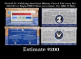 Partial 2012 Making American History Coin & Currency Set, 2012 Silver Eagle ONLY!