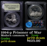 Proof 1994-p Prisoner of War Modern Commem Dollar $1 Graded GEM++ Proof Deep Cameo By USCG