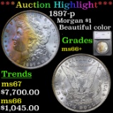 ***Auction Highlight*** 1897-p Morgan Dollar 1 Graded ms66+ By SEGS (fc)