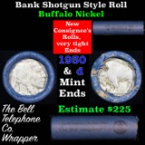 Buffalo Nickel Shotgun Roll in old Bell Telephone Bank Wrapper 1930 & d Mint Ends