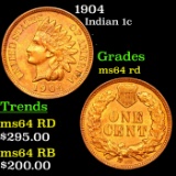 1904 Indian Cent 1c Grades Choice Unc RD