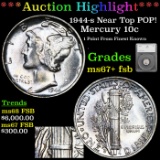***Auction Highlight*** 1944-s Mercury Dime Near Top POP! 10c Graded ms67+ fsb By SEGS (fc)