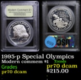 Proof 1995-p Special Olympics Modern Commem Dollar $1 Graded GEM++ Proof Deep Cameo By USCG