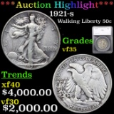 ***Auction Highlight*** 1921-s Walking Liberty Half Dollar 50c Graded vf35 By SEGS (fc)