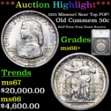 ***Auction Highlight*** 1921 Missouri Old Commem Half Dollar Near Top POP! 50c Graded ms66+ By SEGS