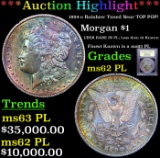 ***Auction Highlight*** 1894-o Rainbow Toned Morgan Dollar Near TOP POP! $1 Graded Select Unc PL By