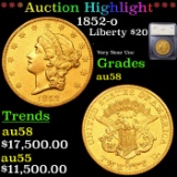 ***Auction Highlight*** 1852-o Gold Liberty Double Eagle 20 Graded au58 By SEGS (fc)