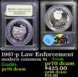 Proof 1997-p Law Enforcement Modern Commem Dollar $1 Graded GEM++ Proof Deep Cameo By USCG