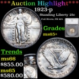 ***Auction Highlight*** 1923-p Standing Liberty Quarter 25c Graded ms65+ By SEGS (fc)