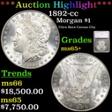 ***Auction Highlight*** 1892-cc Morgan Dollar $1 Graded ms65+ By SEGS (fc)