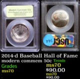 2014-d Baseball Hall of Fame Modern Commem Half Dollar 50c Graded ms70, Perfection By USCG