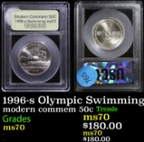 1996-s Olympic Swimming Modern Commem Half Dollar 50c Graded ms70, Perfection By USCG