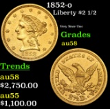 1852-o Gold Liberty Quarter Eagle $2 1/2 Grades Choice AU/BU Slider