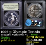Proof 1996-p Olympic Tennis Modern Commem Dollar $1 Graded GEM++ Proof Deep Cameo By USCG