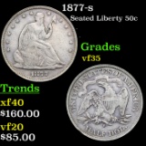1877-s Seated Half Dollar 50c Grades vf++