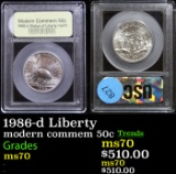 1986-d Liberty Modern Commem Half Dollar 50c Graded ms70, Perfection By USCG