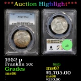 ***Auction Highlight*** PCGS 1952-p Franklin Half Dollar 50c Graded ms66 By PCGS (fc)