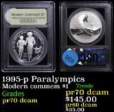 Proof 1995-p Paralympics Modern Commem Dollar $1 Graded GEM++ Proof Deep Cameo By USCG