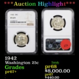Proof ***Auction Highlight*** NGC 1942 Washington Quarter 25c Graded pr67+ By NGC (fc)