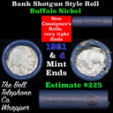 Buffalo Nickel Shotgun Roll in old Bell Telephone Bank Wrapper 1921 & d Mint Ends