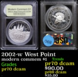 Proof 2002-w West Point Modern Commem Dollar $1 Graded GEM++ Proof Deep Cameo By USCG
