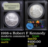 1998-s Robert F Kennedy Modern Commem Dollar $1 Graded ms70, Perfection By USCG