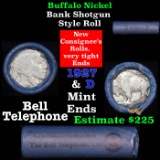 Buffalo Nickel Shotgun Roll in old Bell Telephone Bank Wrapper 1927 & d Mint Ends