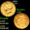 1851 Gold Dollar $1 Grades AU, Almost Unc