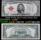 1928E $5 Red Seal United States Note Grades Select AU