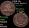 1858 LL Flying Eagle Cent 1c Grades vf details