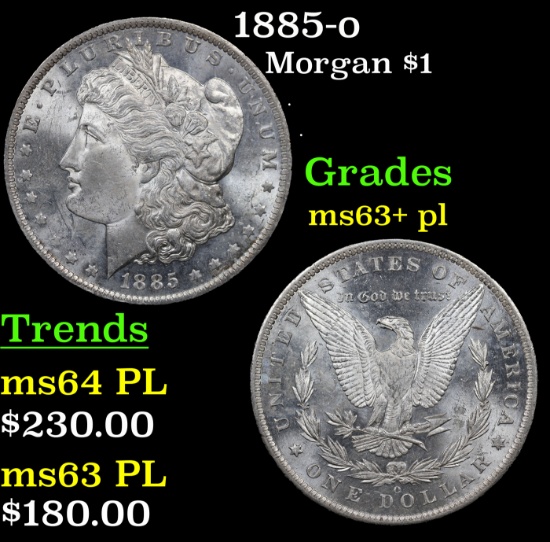 1885-o Morgan Dollar $1 Grades Select Unc+ PL