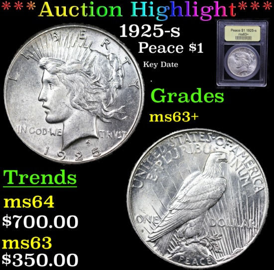 1925-s Peace Dollar $1 Graded Select+ Unc By USCG
