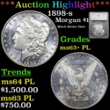 ***Auction Highlight*** 1898-s Morgan Dollar 1 Graded ms63+ PL By SEGS (fc)
