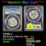 1936-s Walking Liberty Half Dollar 50c Graded ms64 By PCGS
