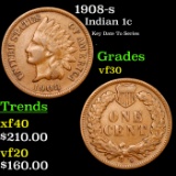 1908-s Indian Cent 1c Grades vf++