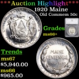 ***Auction Highlight*** 1920 Maine Old Commem Half Dollar 50c Graded ms66+ By SEGS (fc)