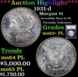 ***Auction Highlight*** 1921-d Morgan Dollar 1 Graded Select Unc+ PL By USCG (fc)