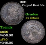 1831 Capped Bust Half Dollar 50c Grades AU Details