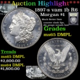 ***Auction Highlight*** 1897-s Morgan Dollar vam 1b R6 1 Graded GEM Unc DMPL By USCG (fc)