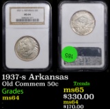 NGC 1937-s Arkansas Old Commem Half Dollar 50c Graded ms64 By NGC