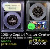 Proof 2001-p Capitol Visitor Center Modern Commem Half Dollar 50c Graded GEM++ Proof Deep Cameo By U