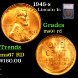 1948-s Lincoln Cent 1c Graded by SEGS GEM++ Unc RD