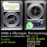 Proof 1996-s Olympic Swimming Modern Commem Half Dollar 50c Graded GEM++ Proof Deep Cameo By USCG