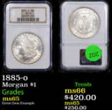 NGC 1885-o Morgan Dollar $1 Graded ms65 By NGC