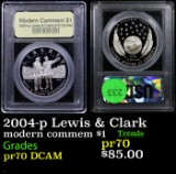 2004-p Lewis & Clark Modern Commem Dollar $1 Graded PR70 DCAM, Perfection By USCG