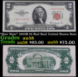 *Star Note* 1953B $2 Red Seal United States Note Grades Choice AU/BU Slider